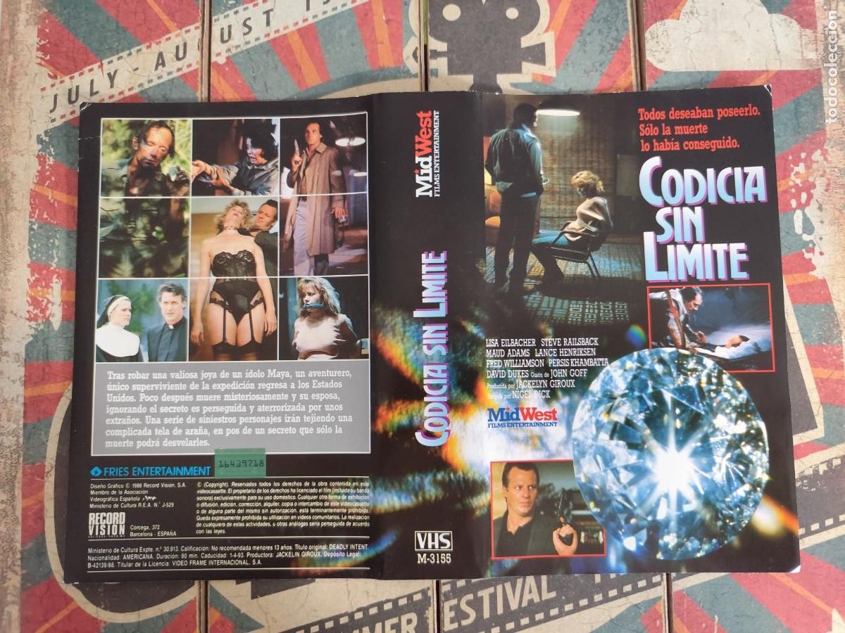 Cine: Caratula VHS Codicia sin l&iacute;mite - Foto 1