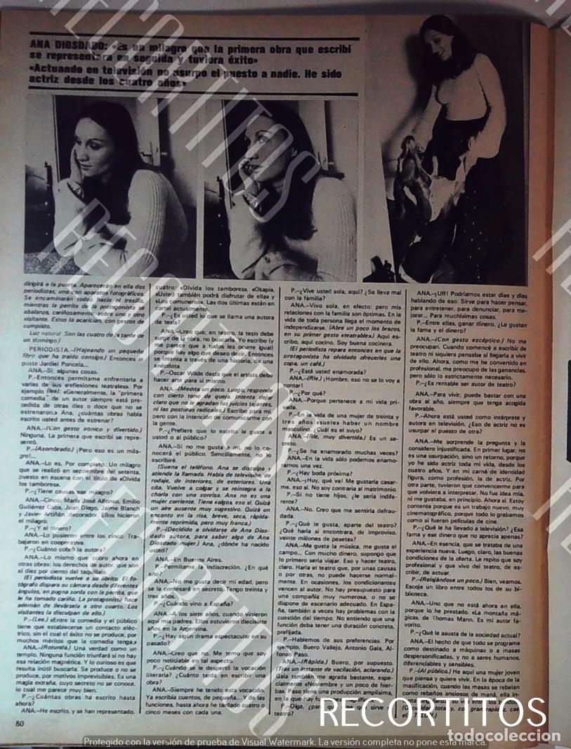 Cin&eacute;ma: ana diosdado entrevista 1974