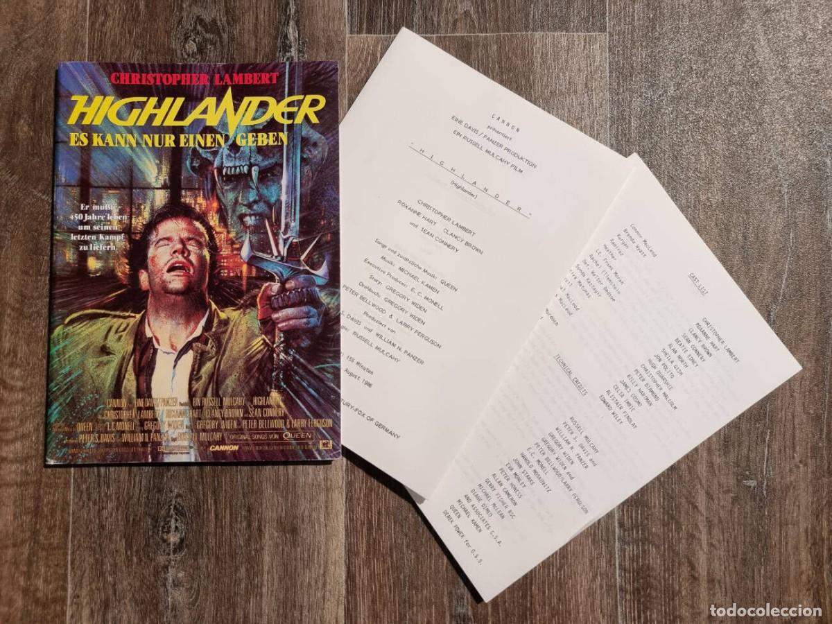 Cine: HIGHLANDER LOS INMORTALES CHRISTOPHER LAMBERT SEAN CONNERY PRESSKIT DOSIER PRENSA FOTOS DIAPOSITIVAS