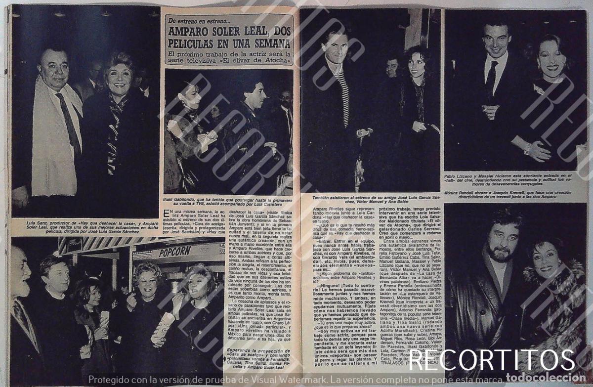 Cin&eacute;ma: AMPARO SOLER LEAL LUIS SANZ MASSIEL EMMA PENELLA ANTONIO FERRANDIS JOAQUIN KREMEL ANA BELELN VICTOR