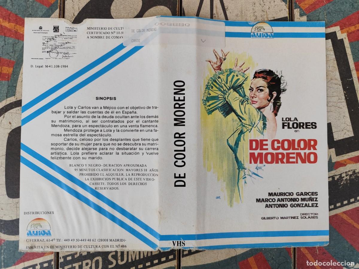 Cine: S&oacute;lo car&aacute;tula VHS De color moreno - Lola Flores, Mauricio Garc&eacute;s