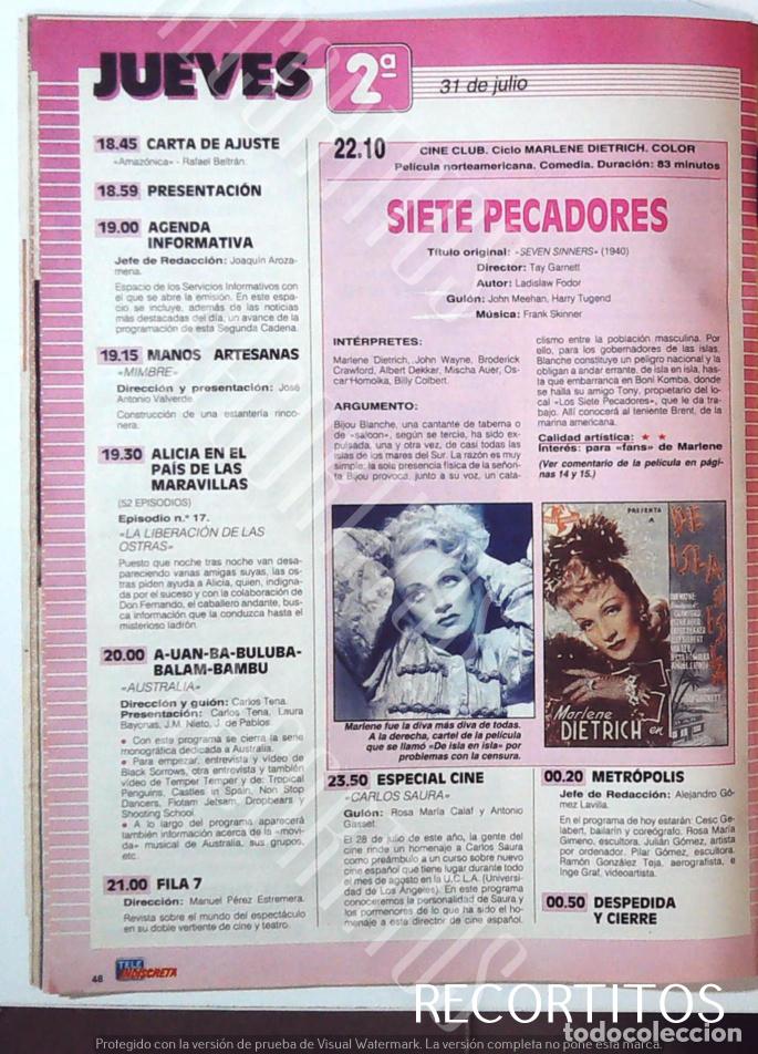 Cine: MARLENE DIETRICH SIETE PECADORES - Foto 1