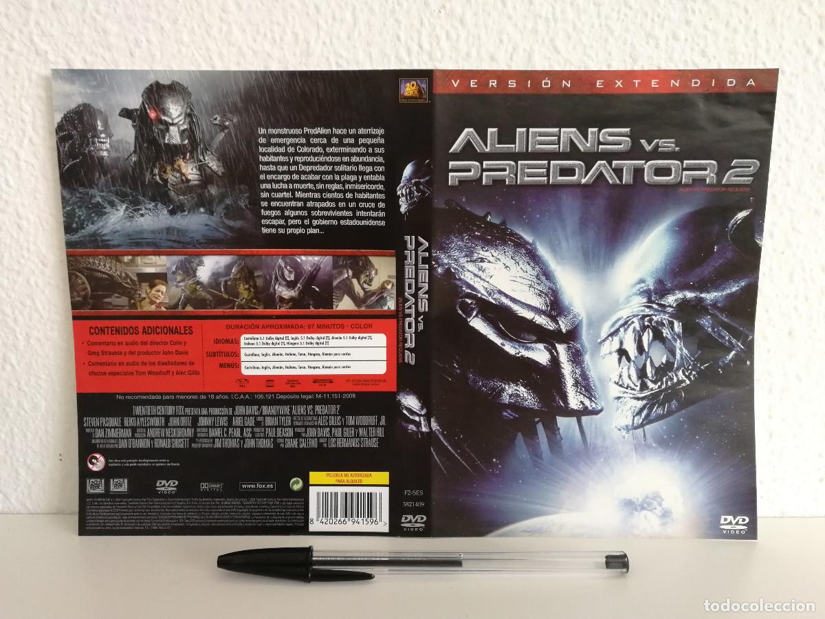 Cine: CARATULA ORIGINAL -A4- ALIENS VS PREDATOR 2 REQUIEM VERSION EXTENDIDA - ALIEN - Foto 1