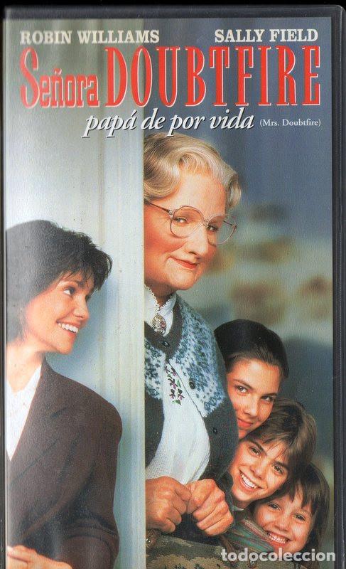 Cine: Caja y car&aacute;tula originales Se&ntilde;ora Dobtfire VHS (NO CINTA)