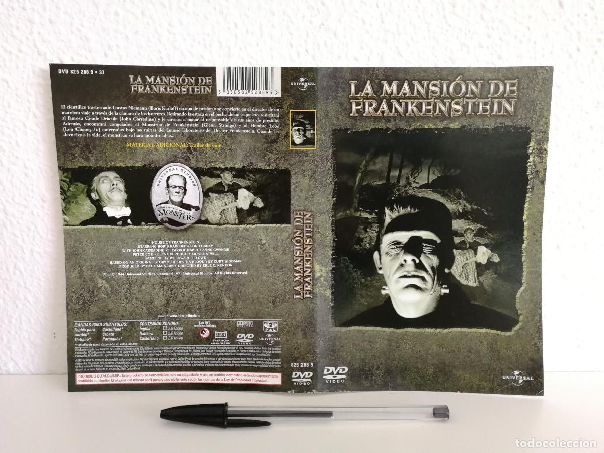 Cine: CARATULA ORIGINAL -A4- LA MANSION DE FRANKENSTEIN - TERROR - LON CHANEY - BORIS KARLOFF