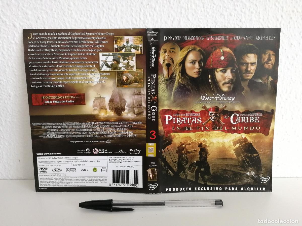 Cine: CARATULA ORIGINAL -A4- PIRATAS DEL CARIBE 3 EN EL FIN DEL MUNDO - JOHNNY DEPP