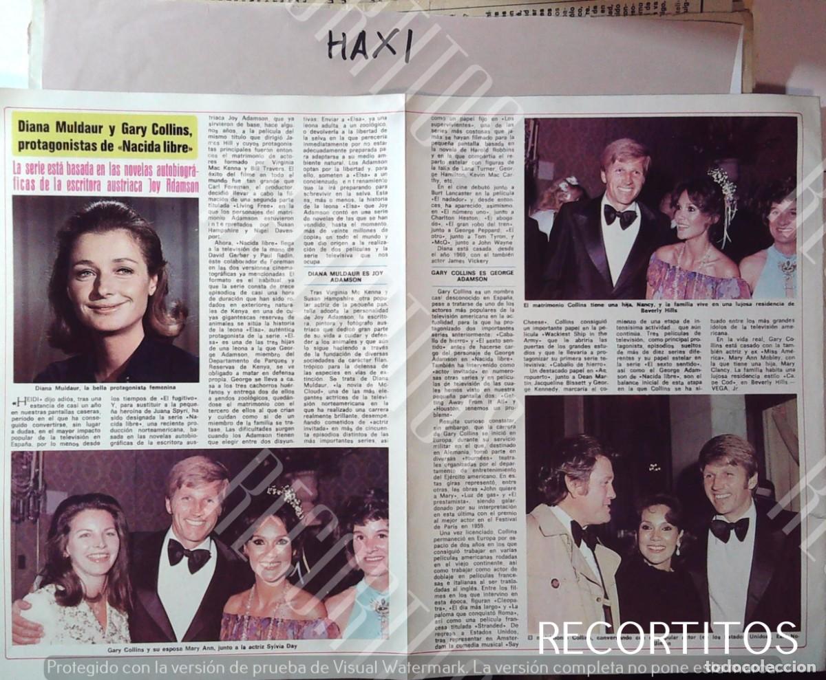 Cinema: DIANA MULDAUR GARY COLLINS NACIDA LIBRE MARIA JOSE CANTUDO ENCARNITA