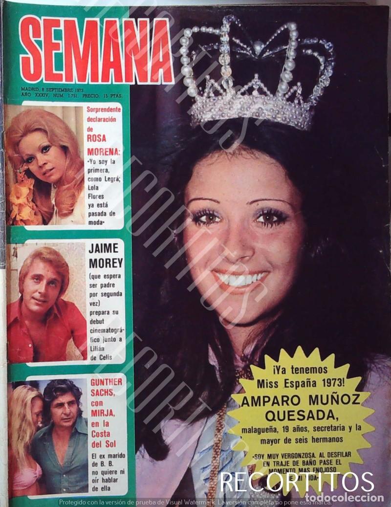 Kino: RECORTE PORTADA AMPARO MU&Ntilde;OZ MISS UNIVERSO GUNTHER ACHS ROSA MORENA JAIME MOREY