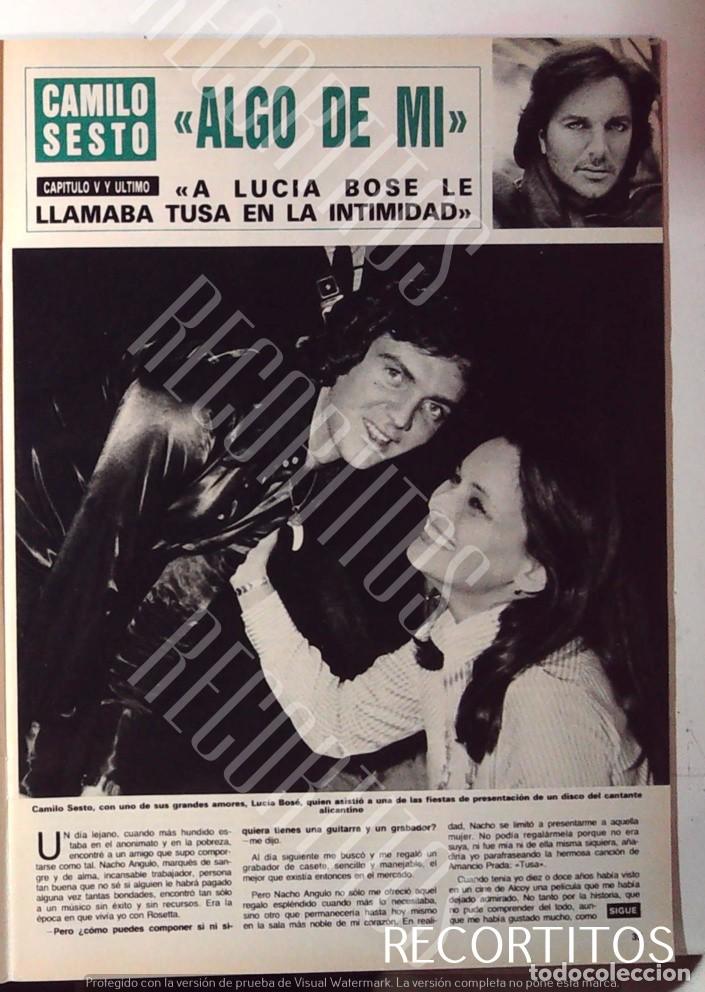 Cinema: CAMILO SESTO ALGO DE MI MEMORIAS EN LA REVISTA CAPITULO V 5 SARA MONTIEL LUCIA BOSE