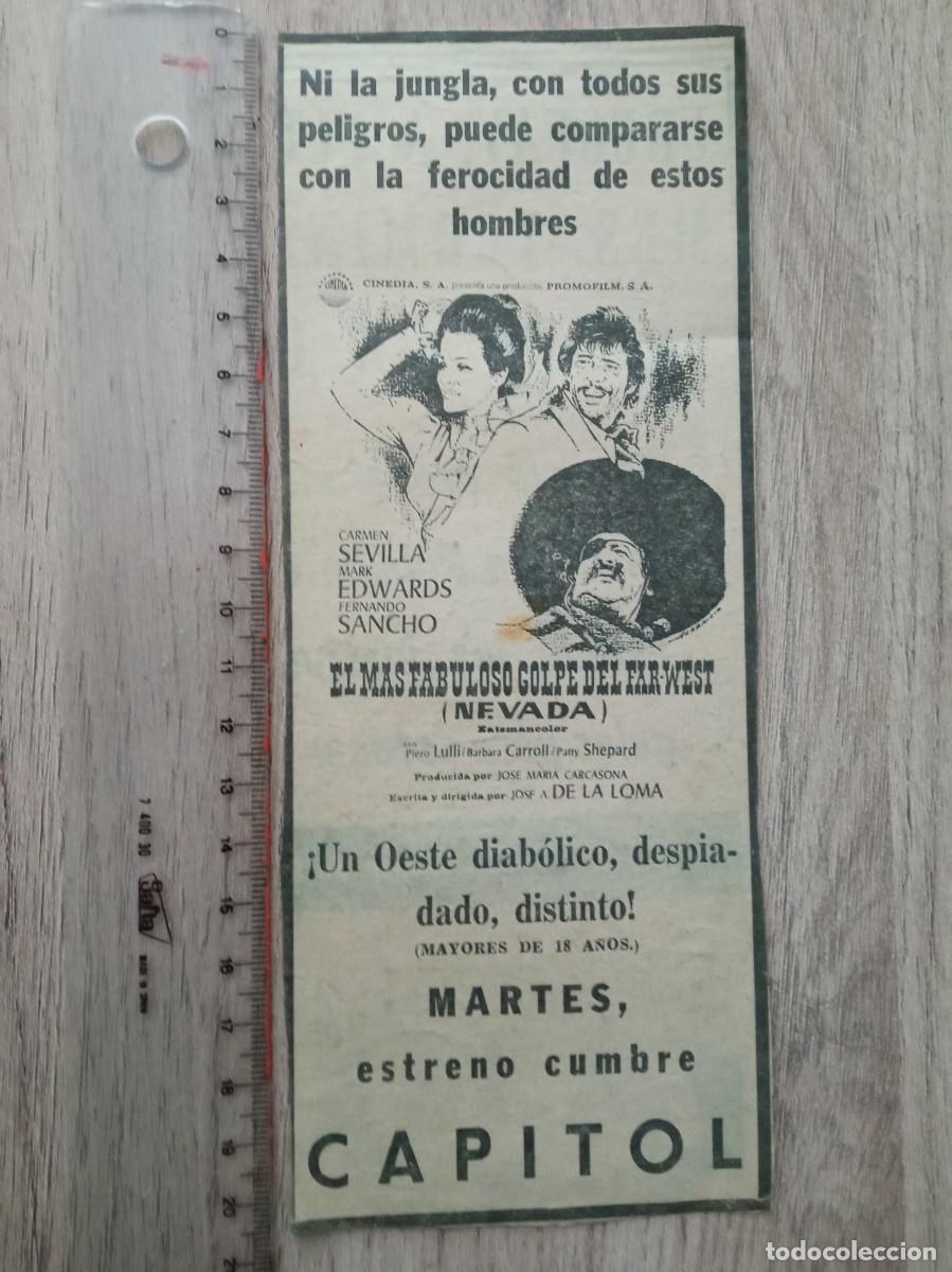 Cine: EL MAS FABULOSO GOLPE DEL FAR-WEST (NEVADA), CARMEN SEVILLA, FERNANDO SANCHO, CINE CAPITOL, BILBAO