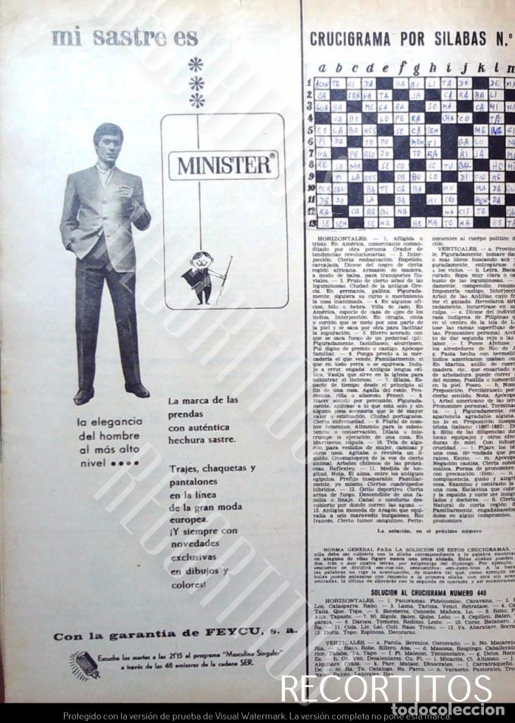 Kino: MINISTER MODA MASCULINA SASTRERIA 1965 ANUNCIO PUBLICIDAD