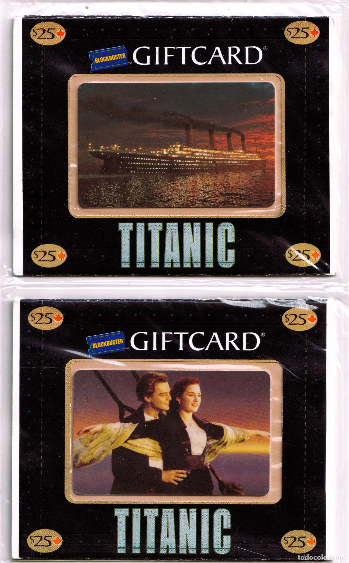 Cine: TITANIC: 4 Tarjetas prepago Blockbusters Canada 1998. DiCaprio, Winslet. Nuevas, sin abrir - CLC