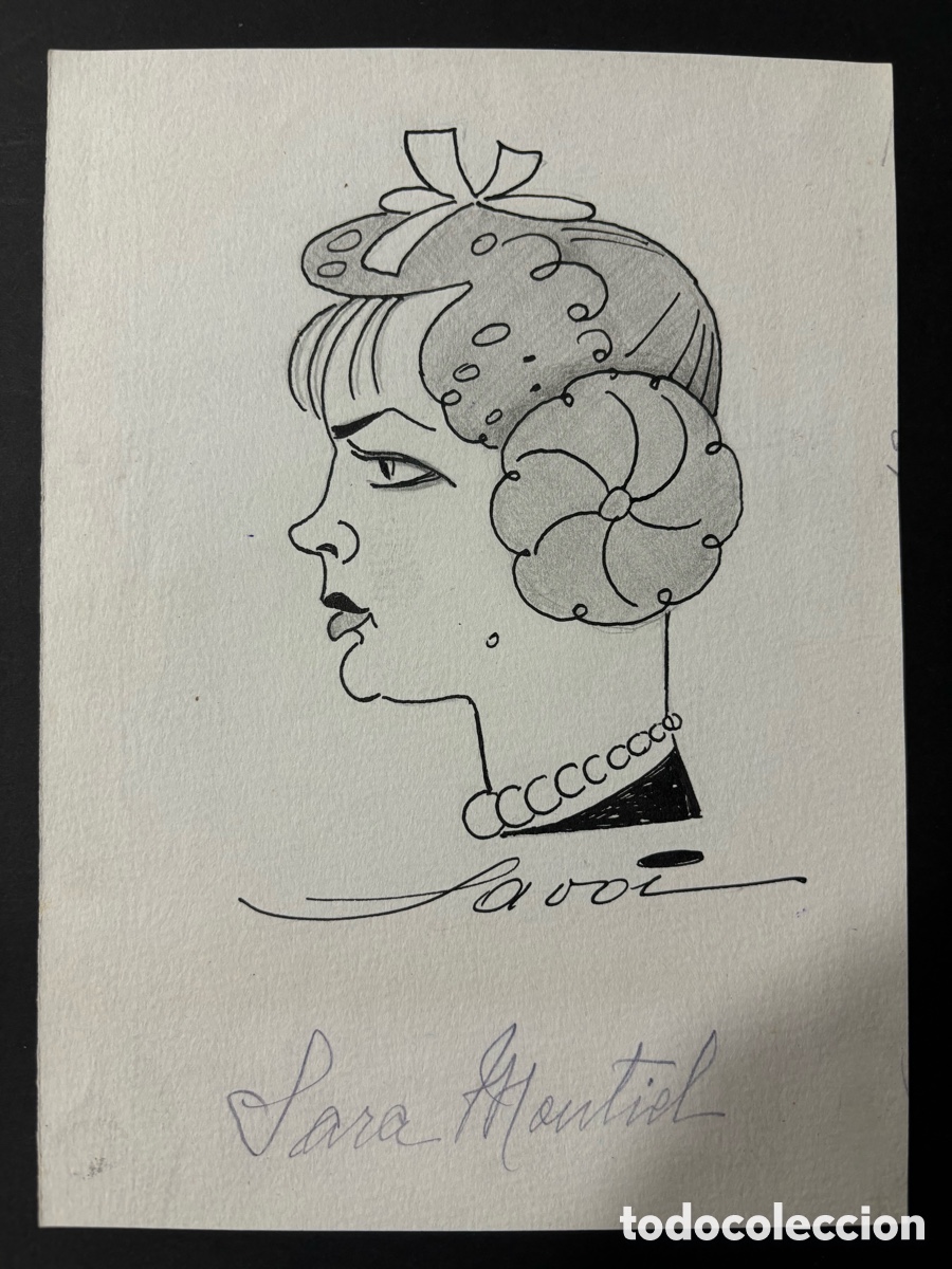 Cine: Caricatura original Sara Montiel firmada savoi