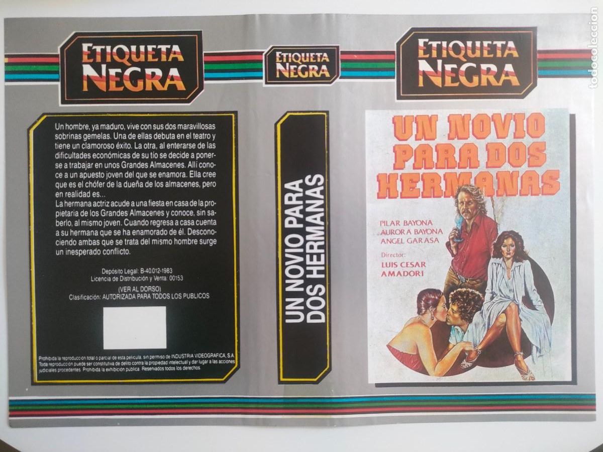 Kino: SUBASTA DE CARATULAS - 308 UN NOVIO PARA DOS HERMANAS ETIQUETA NEGRA