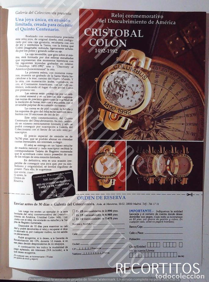 Cine: EL RELOJ COMMEMORATIVO DE CRISTOBAL COLON ANUNCIO EN PRENSA