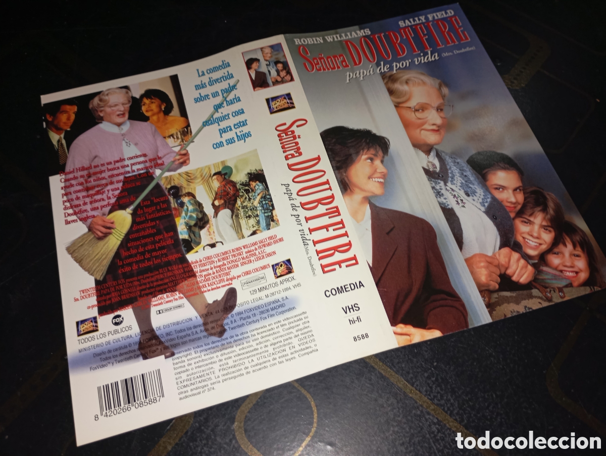 Cine: Car&aacute;tula vhs- se&ntilde;ora doubtfire vd - Foto 1