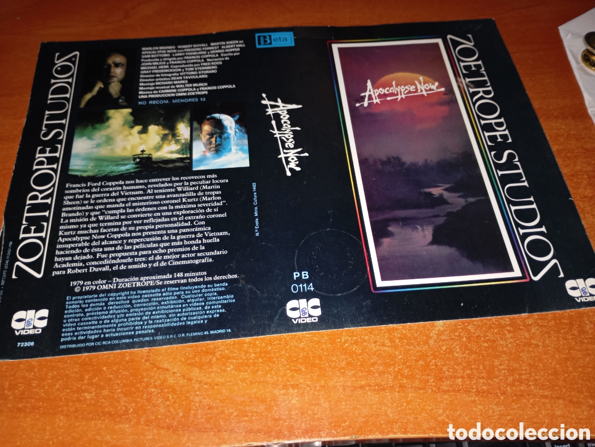 Cine: Car&aacute;tula vhs- beta, apocalypse now - Foto 1