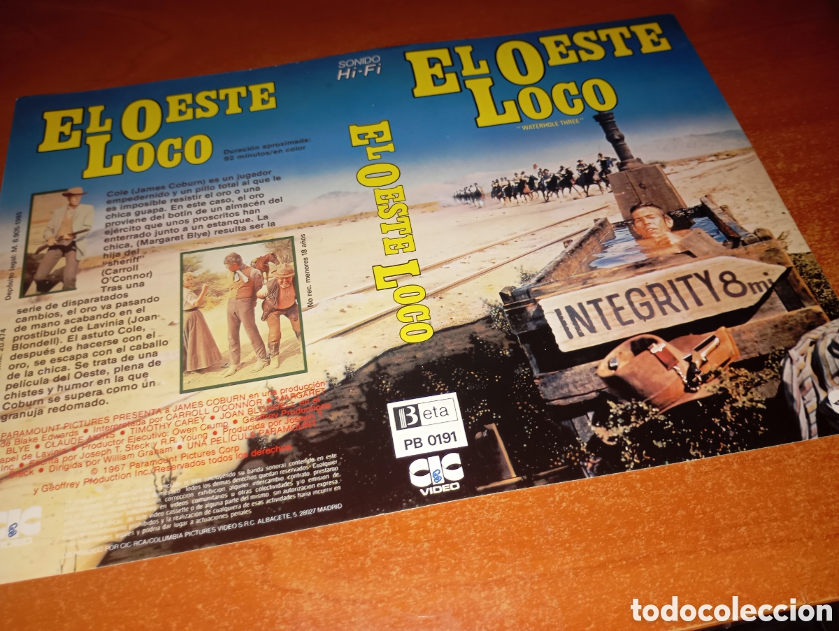 Cine: Car&aacute;tula vhs- beta - el oeste loco - Foto 1