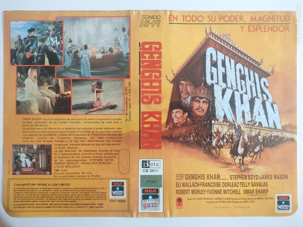 Cine: CARATULA - GENGHIS KHAN BETA RCA - Foto 1