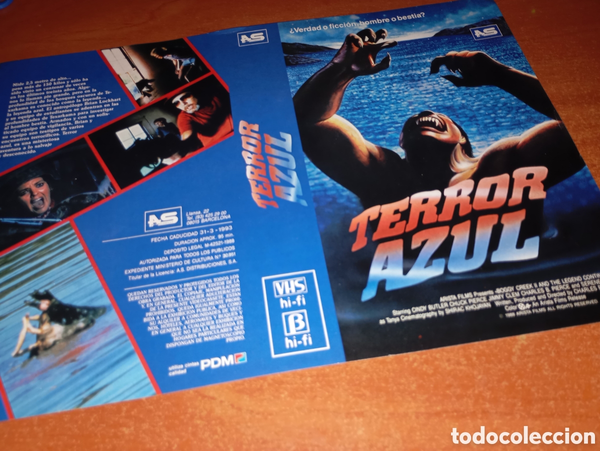 Cine: Car&aacute;tula vhs- beta- terror azul - Foto 1