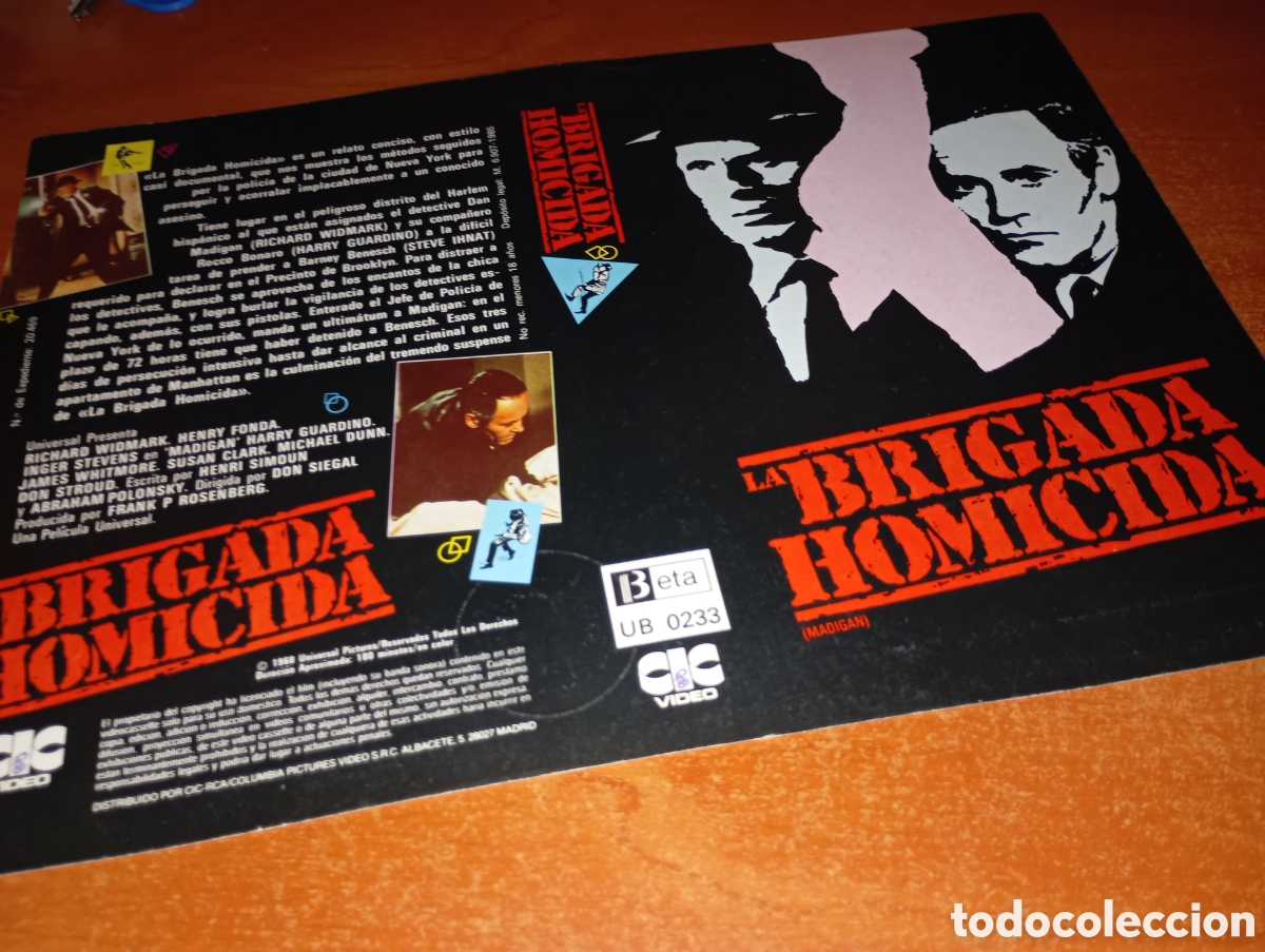 Cine: Car&aacute;tula vhs- beta- la brigada homicida - Foto 1
