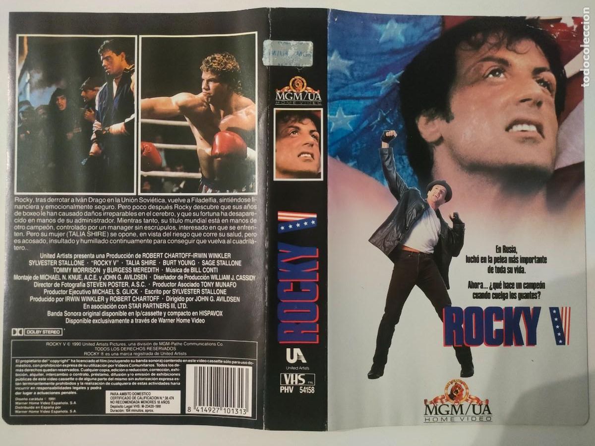 Cine: CARATULA - ROCKY V 5 MGM VHS - Foto 1