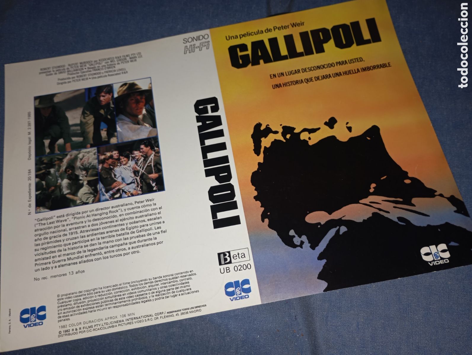 Cine: Car&aacute;tula vhs- beta- gallipoli - Foto 1