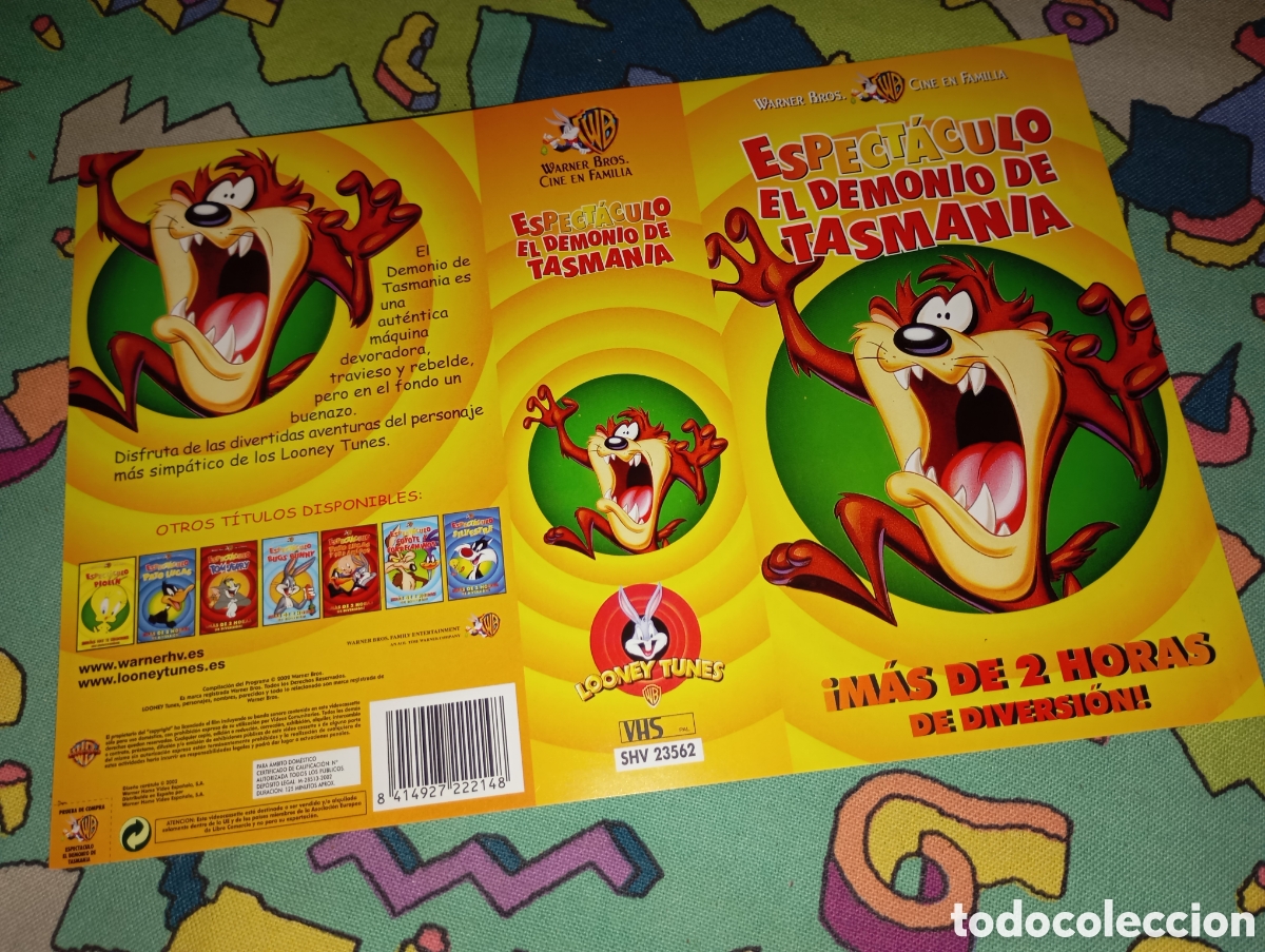Cine: Car&aacute;tula vhs doble- el demonio de tasmania- lo mejor de Hanna barbera