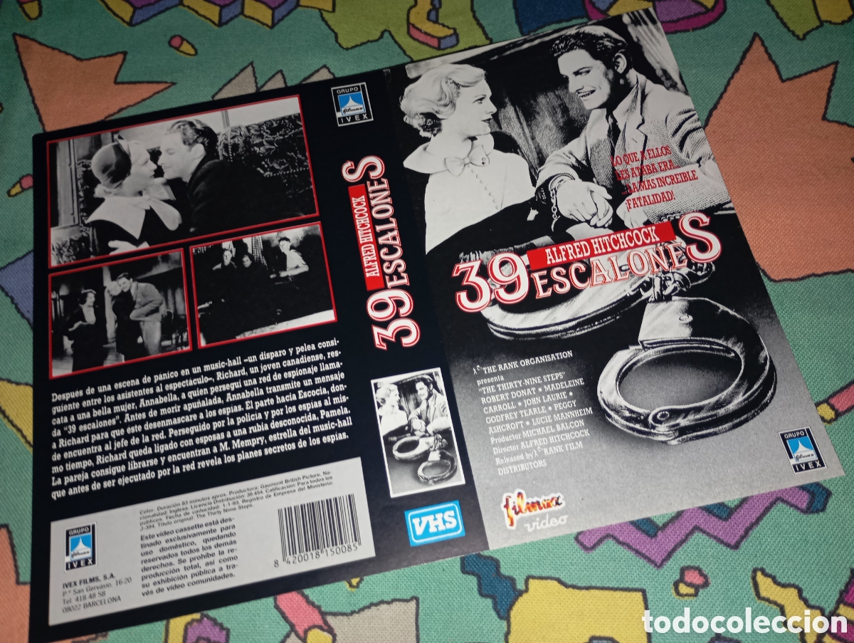 Cine: Car&aacute;tula vhs- 39 escalones - Foto 1