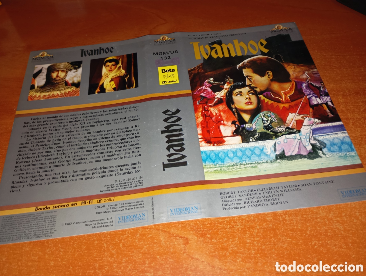 Cine: Car&aacute;tula vhs-,beta,,- ivanhoe (4)