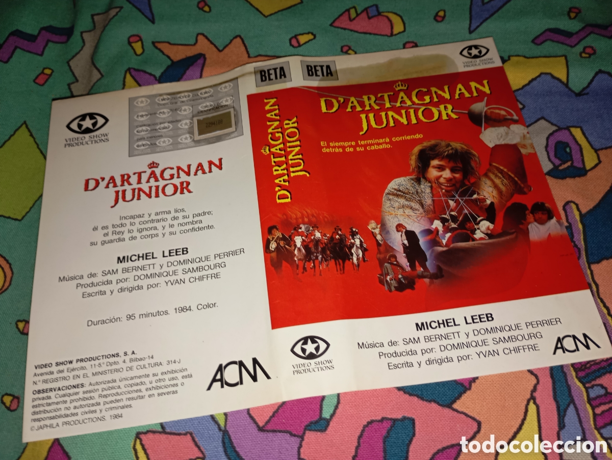 Cine: Car&aacute;tula vhs- beta- Dartagnan junior - Foto 1