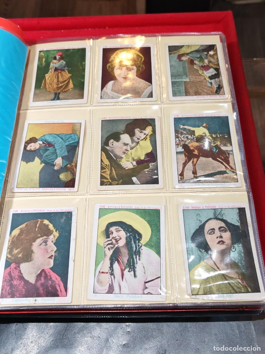 Cinema: Colecci&oacute;n 200 cromos antiguos cine a&ntilde;os 20 - 30 -chocolates angelical. Publicidad montados album