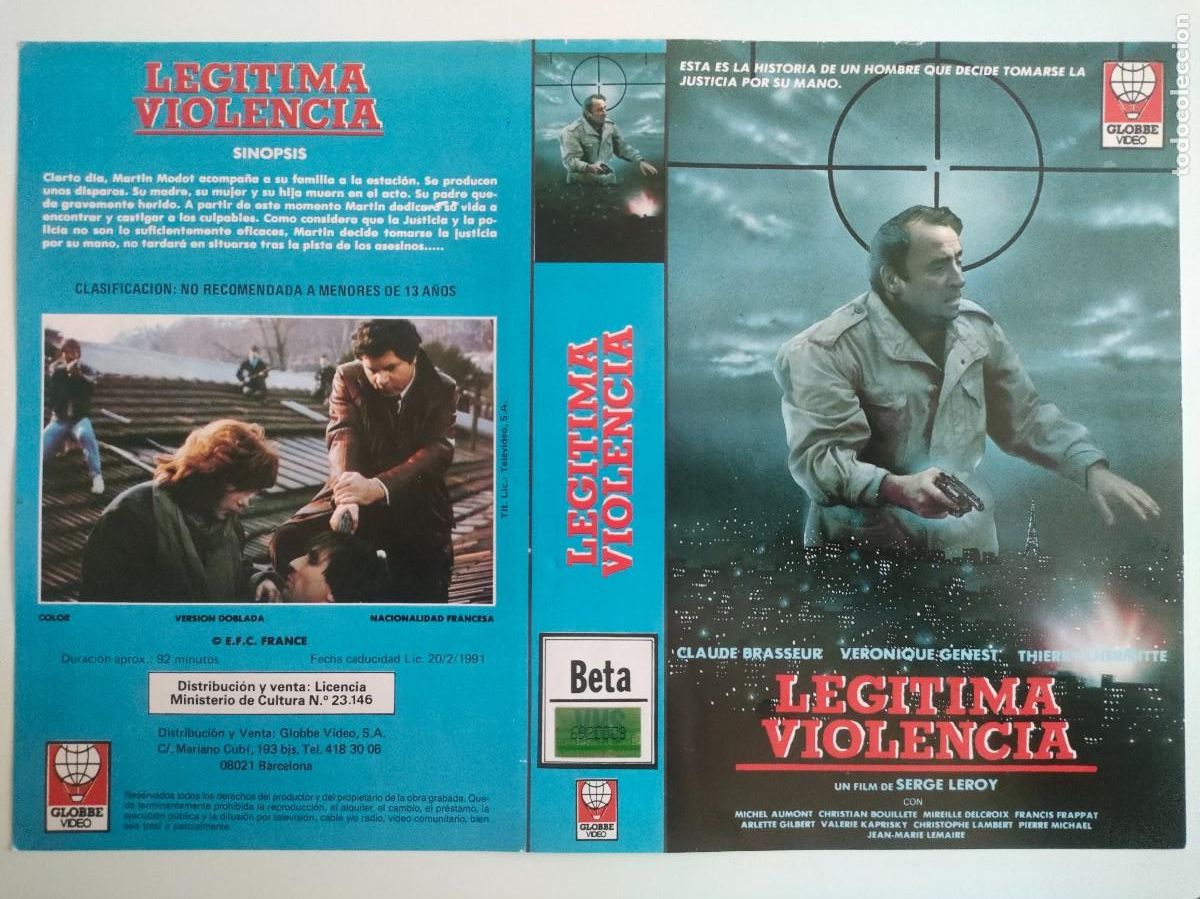 Cine: CARATULA - LEGITIMA VIOLENCIA GLOBBE BETA - Foto 1