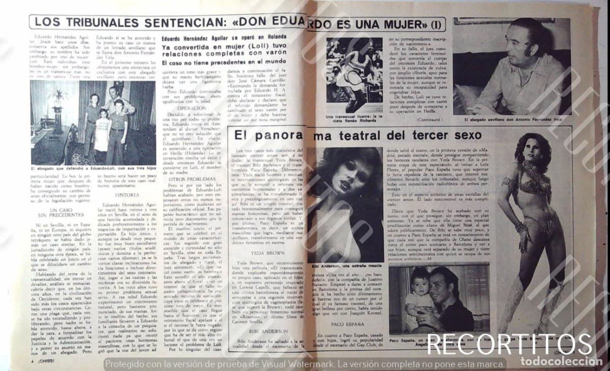 Cine: LGTBI BIBI ANDERSEN ANDERSON TRANSEXUAL YEDA BROWN PACO ESPA&Ntilde;A EDUARDO HERNANDEZ AGUILAR
