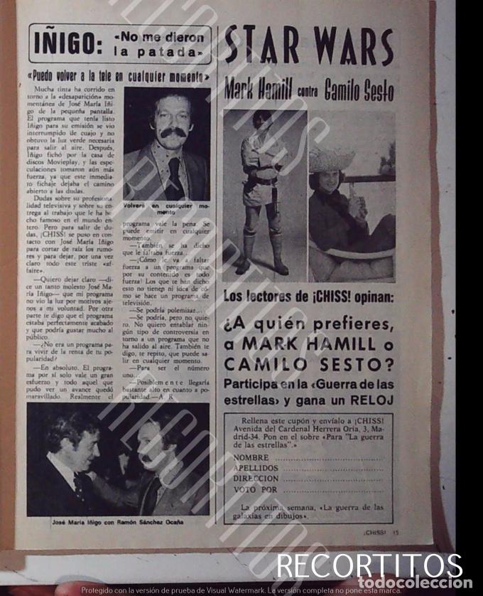 Cin&eacute;ma: STAR WARS CAMILO SESTO MARK HAMILL LA GUERRA DE LAS GALAXIAS RAMON SANCHEZ OCA&Ntilde;A JOSE MARIA I&Ntilde;IGO