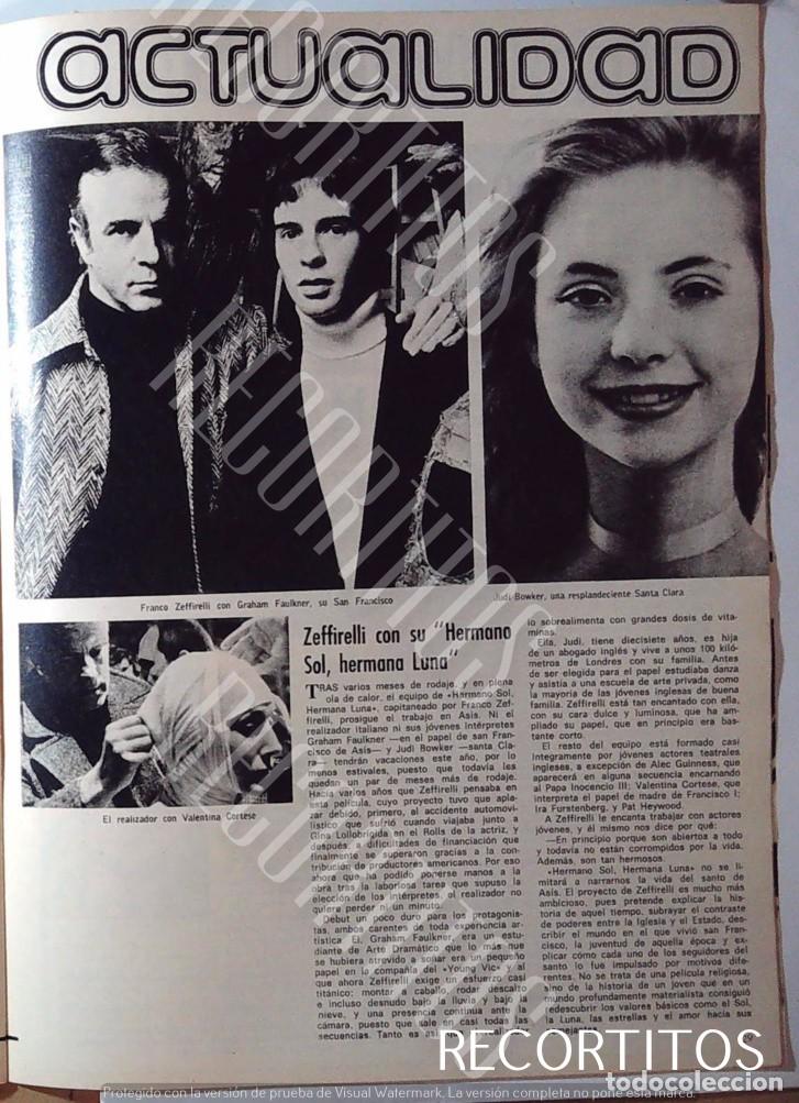 Cinema: HERMANO SOL HERMANA LUNA ZEFFIRELLI JUDI BOWKUR GRAHAM FAULKNER