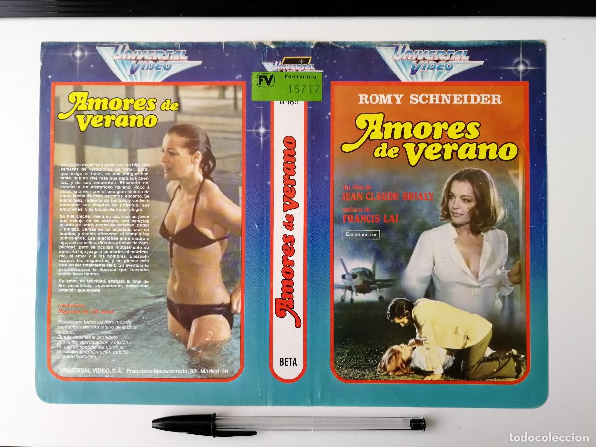 Cine: CARATULA ORIGINAL -A4- AMORES DE VERANO - ROMY SCHNEIDER - Un amor de lluvia