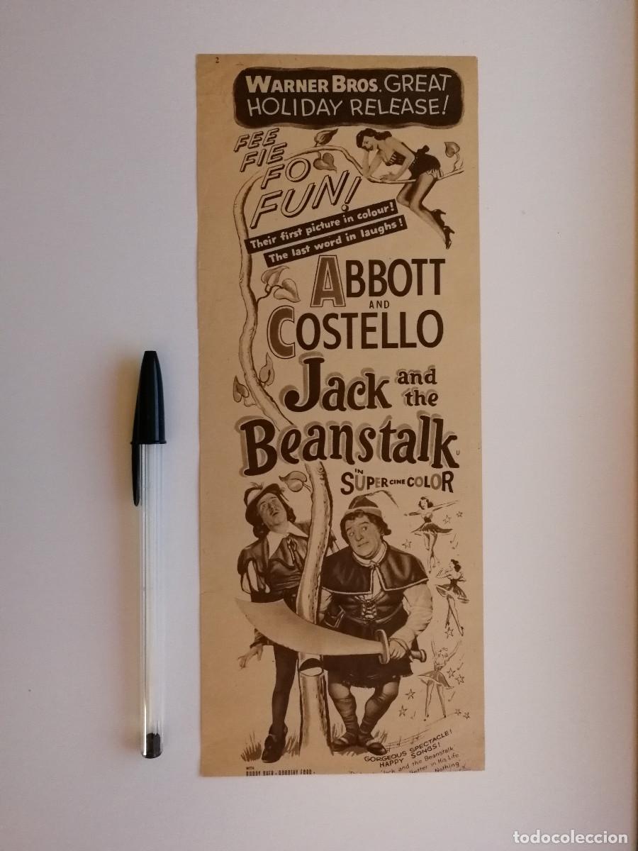 Cinema: ANTIGUO ANUNCIO ENCARTONADO - Juan y los frijoles m&aacute;gicos - Abbott Costello -Jack And The Beanstalk