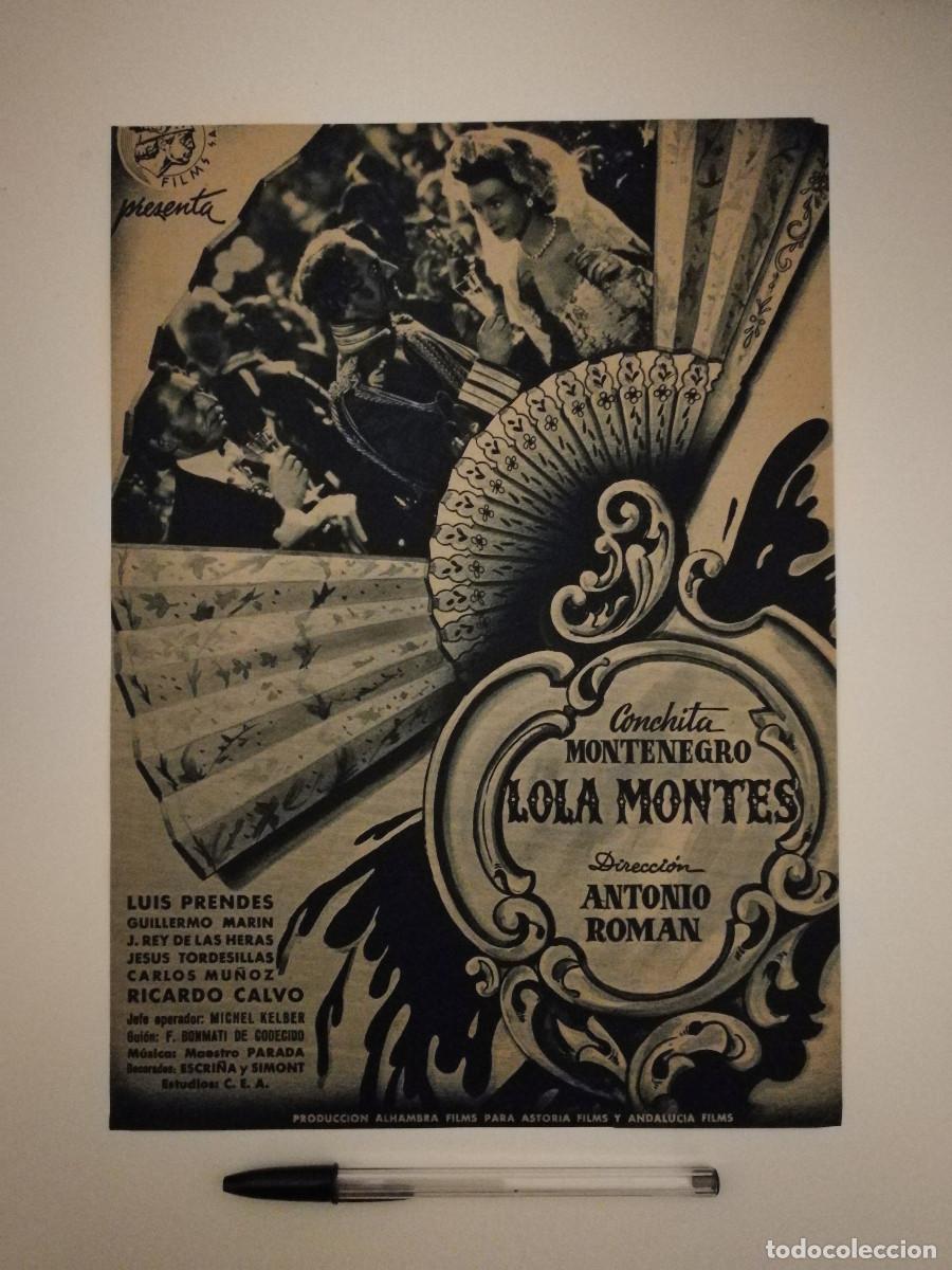 Cine: ANTIGUO ANUNCIO ENCARTONADO - A4- LOLA MONTES - CONCHITA MONTENEGRO - ANTONIO ROMAN