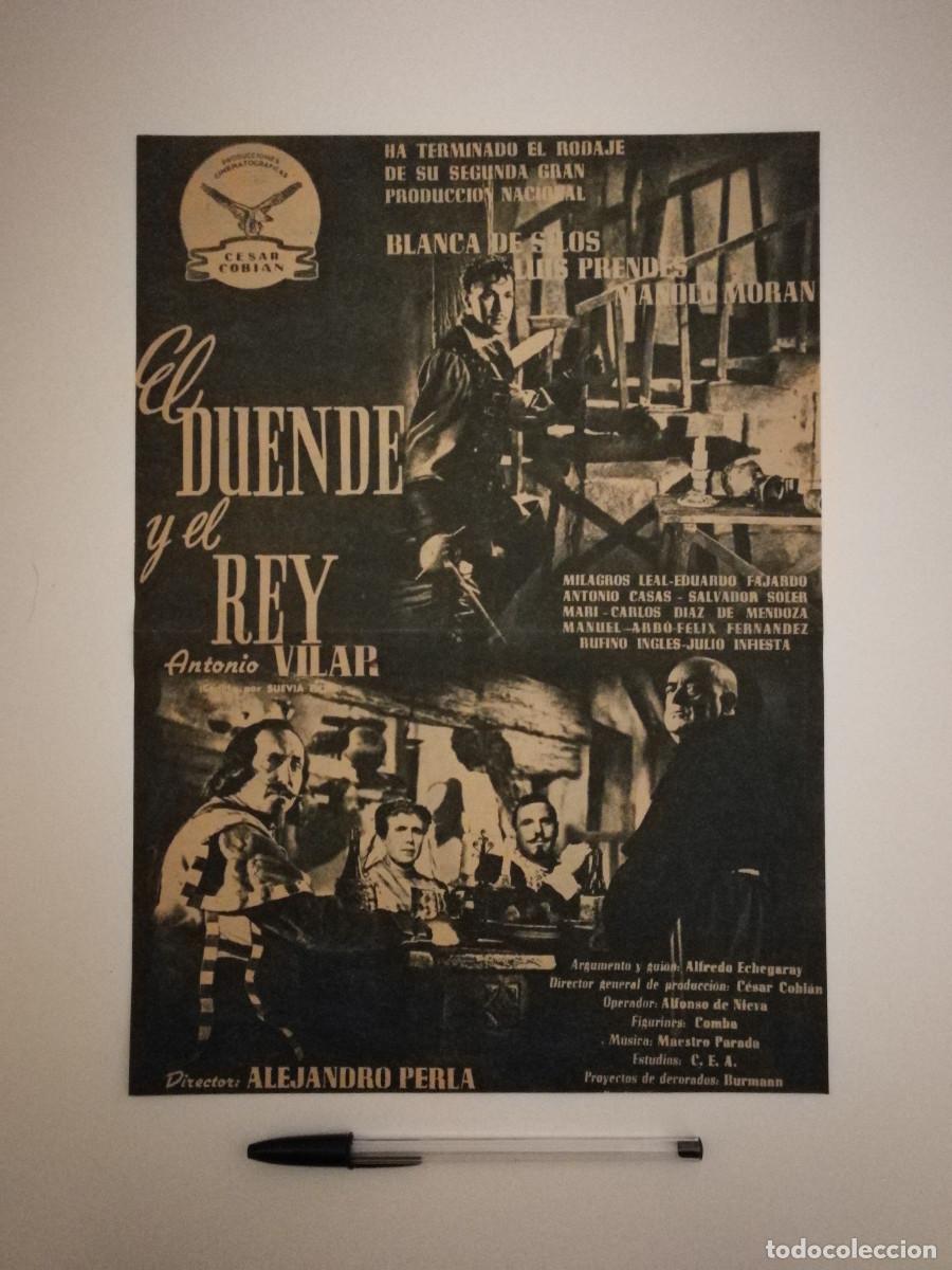 Cinema: ANTIGUO ANUNCIO ENCARTONADO - EL DUENDE Y EL REY - BLANCA DE SILOS - ALEJANDRO PERLA - CINE ESPA&Ntilde;OL
