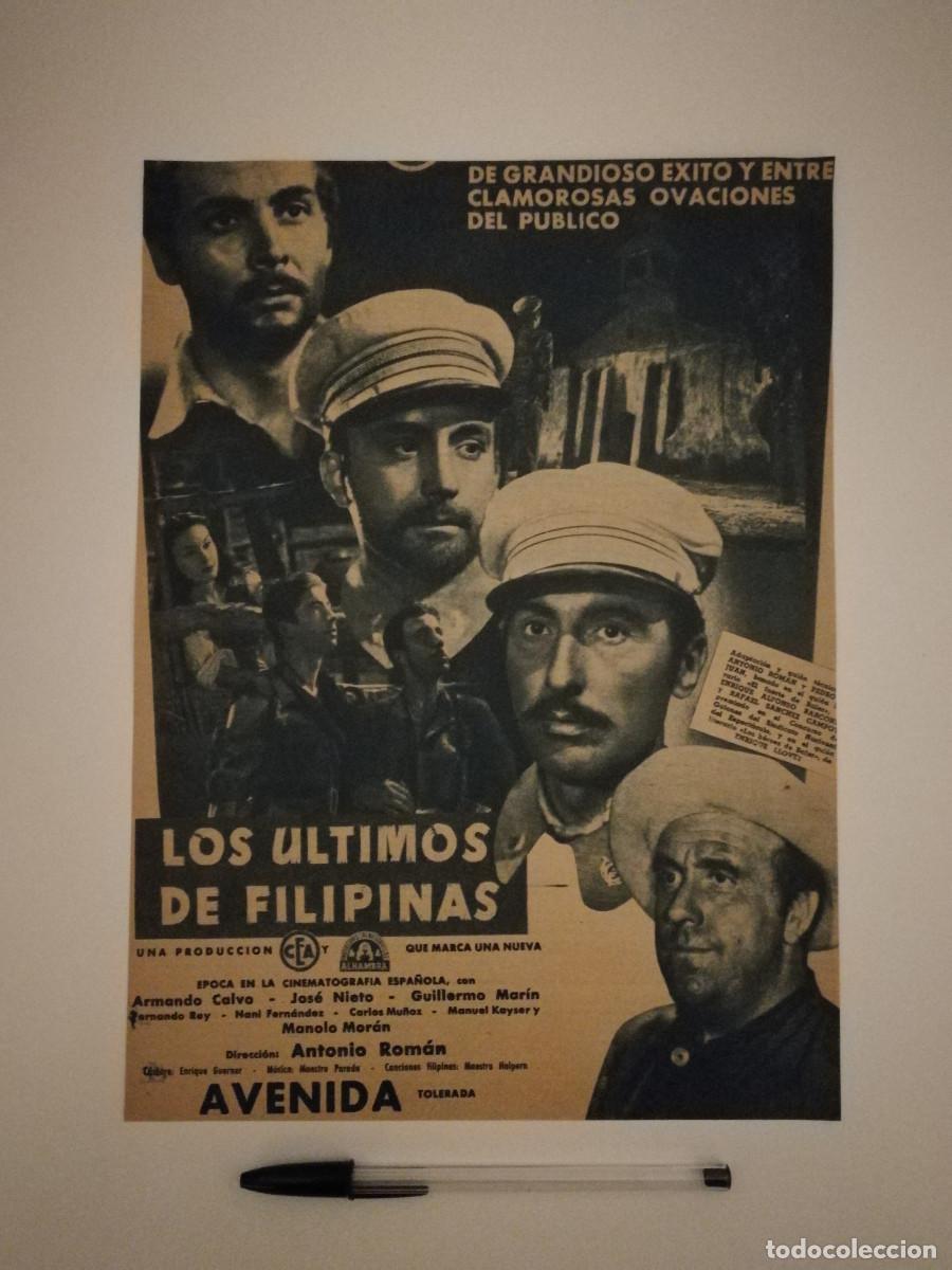 Kino: ANTIGUO ANUNCIO ENCARTONADO - LOS ULTIMOS DE FILIPINAS - CINE ESPA&Ntilde;OL - ANTONIO ROMAN