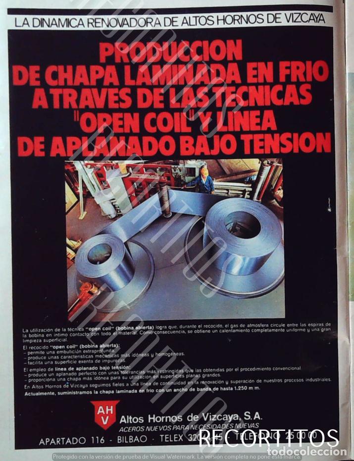 Cinema: ALTOS HORNOS DE VIZCAYA ACEROS ANUNCIO PUBLICIDAD