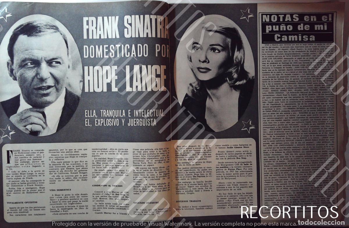 Cine: HOPE LANGE FRANK SINATRA - Foto 1