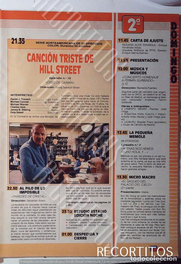Cin&eacute;ma: cancion triste de hill street DANIEL J TRAVANTI CAPITAN FURILLO