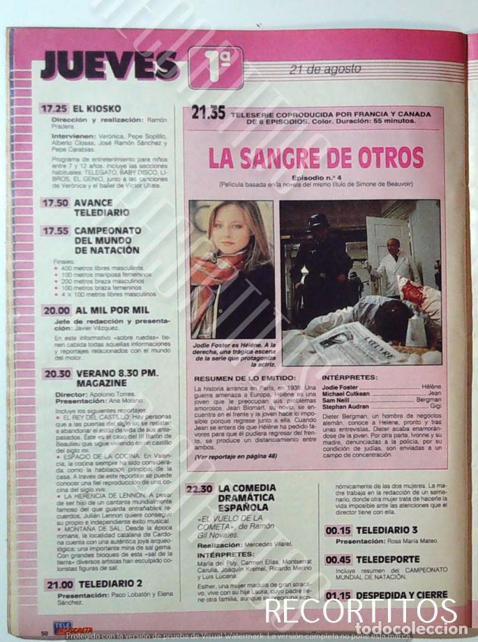 Cine: STEPHANE AUDRAN LA SANGRE DE OTROS JODIE FOSTER