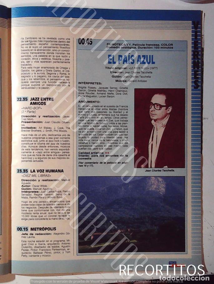 Cin&eacute;ma: JEAN CHARLES TECCHELLA EL PAIS AZUL