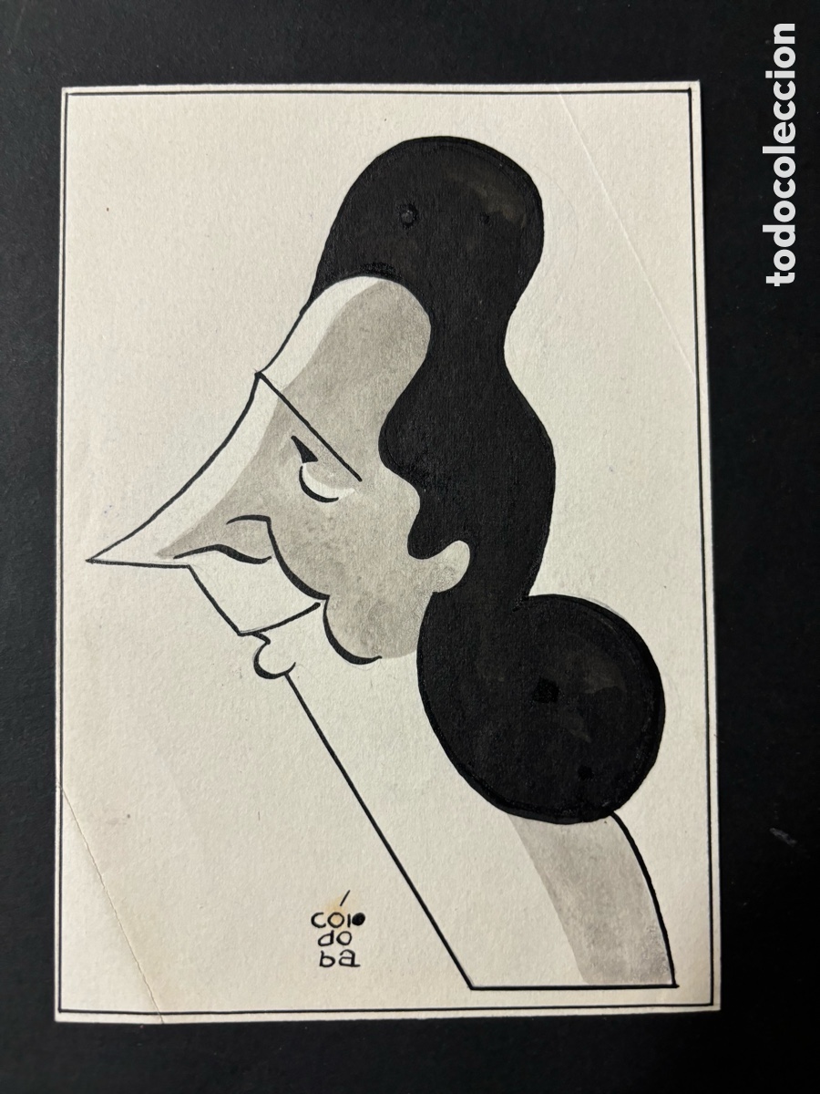 Cinema: Caricatura dibujo original de Lola Membrives firmado C&oacute;rdoba
