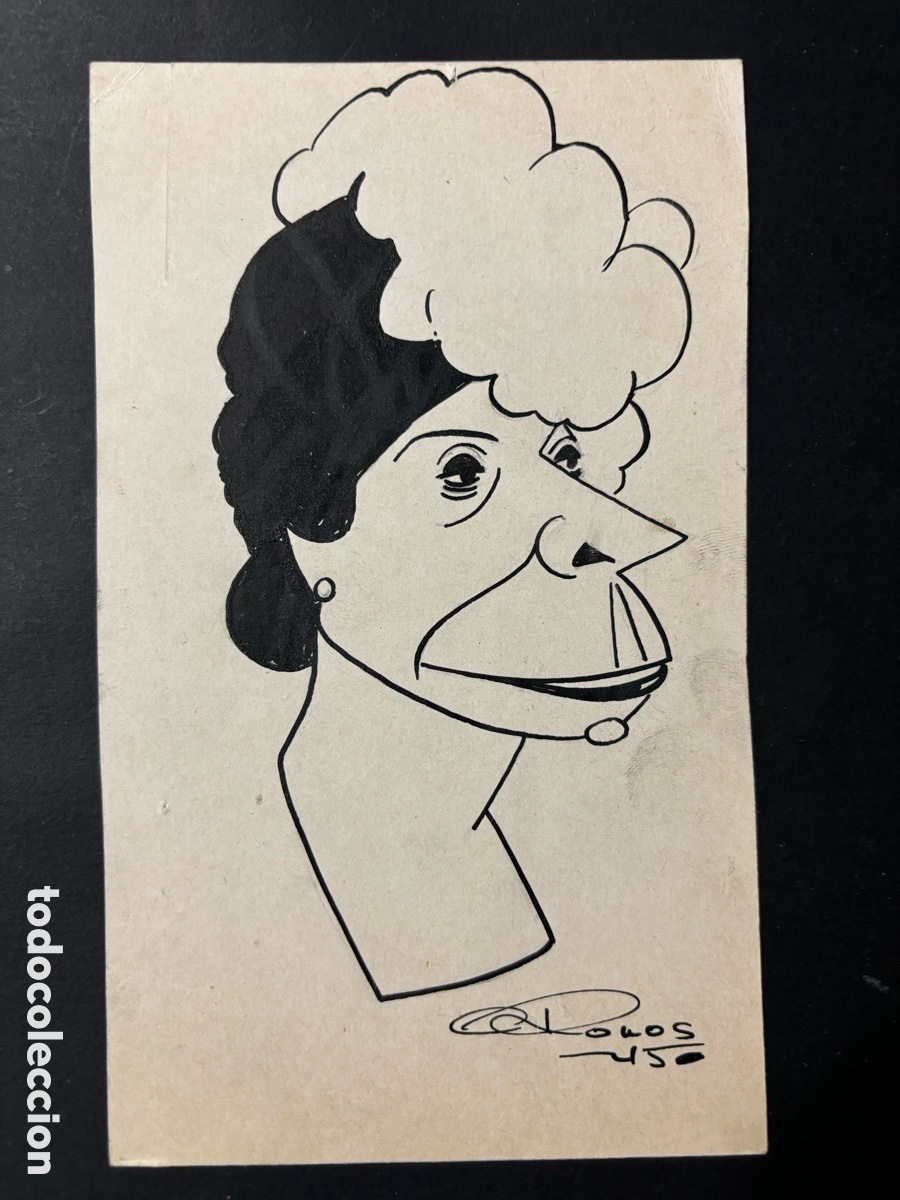 Cinema: Caricatura dibujo original de Lola Membrives firmada cronos