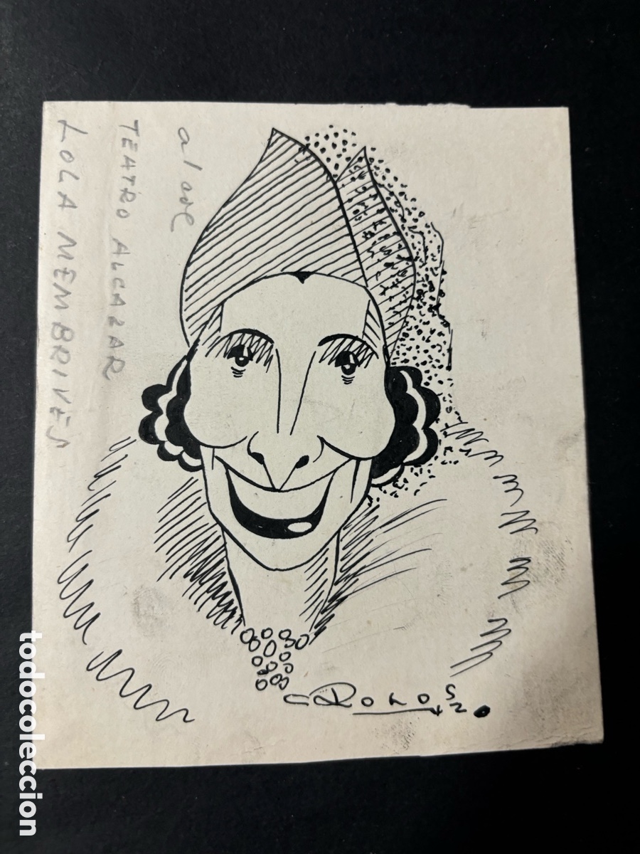 Cinema: Caricatura dibujo original de Lola Membrives firmado por Cronos
