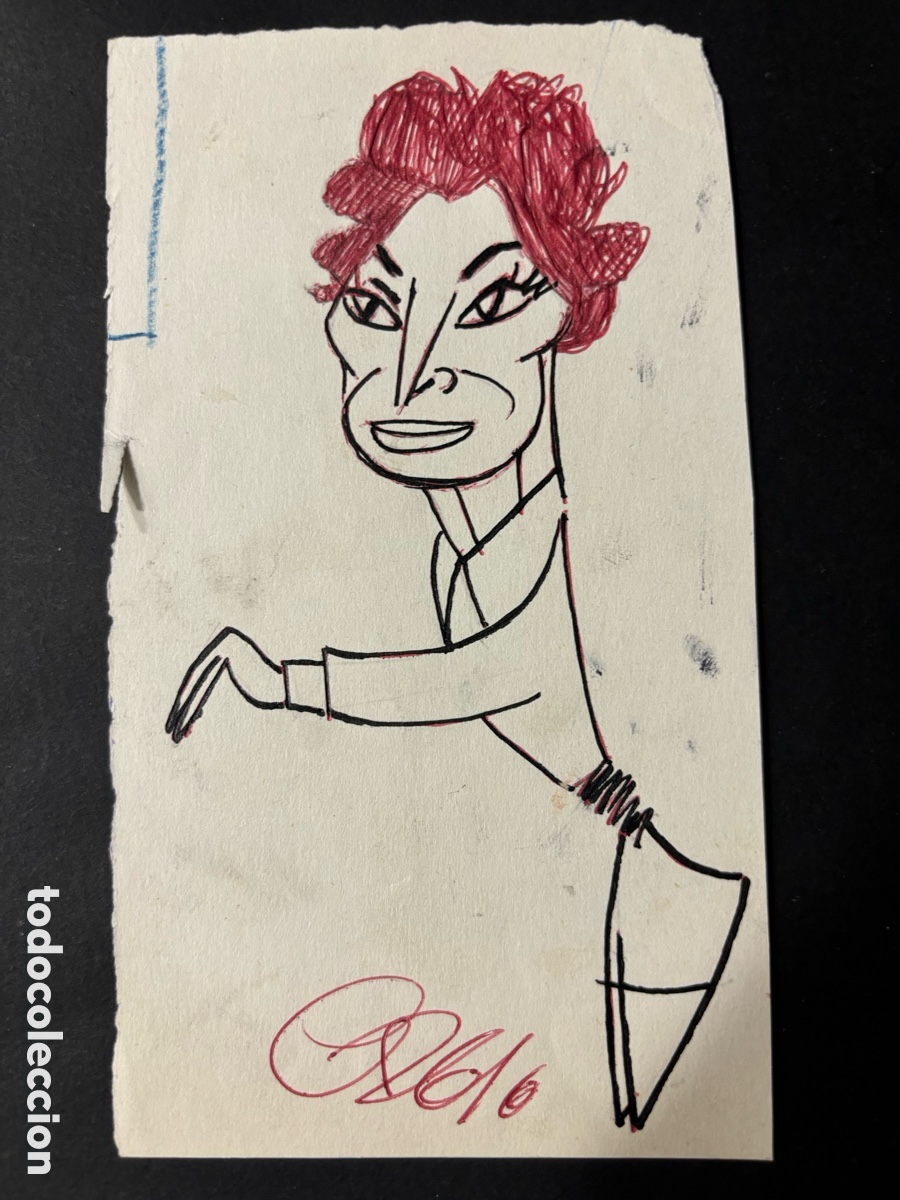Cinema: Caricatura dibujo original de Lola Membrives firmado por Cronos